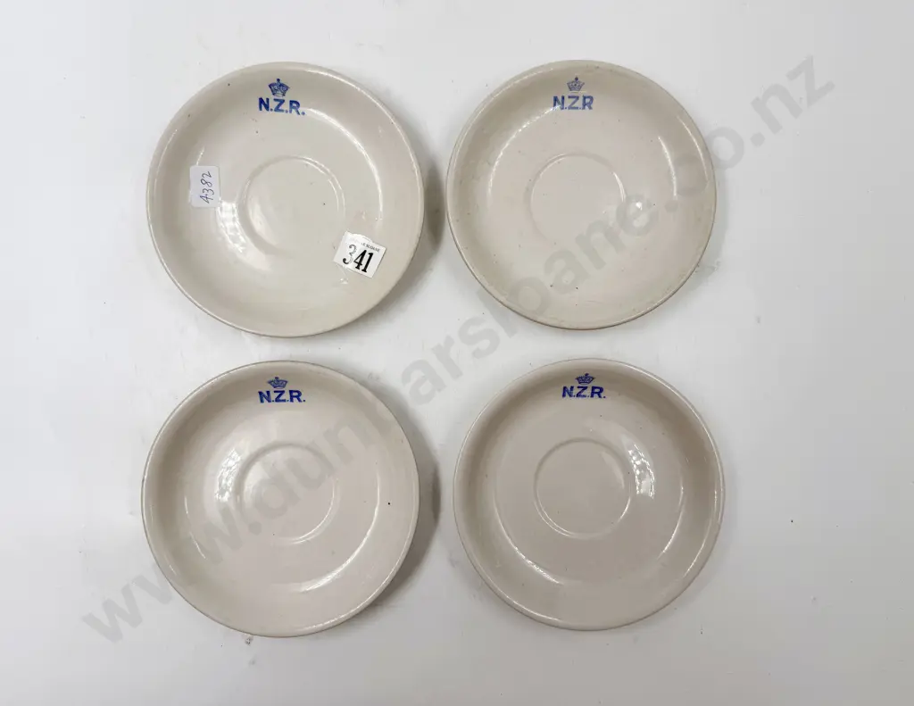 Four Crown Lynn NZR Saucers Image 1++