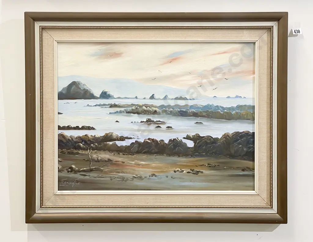 Eleanor File - Towards Island Bay - Oil on Board Image 1++