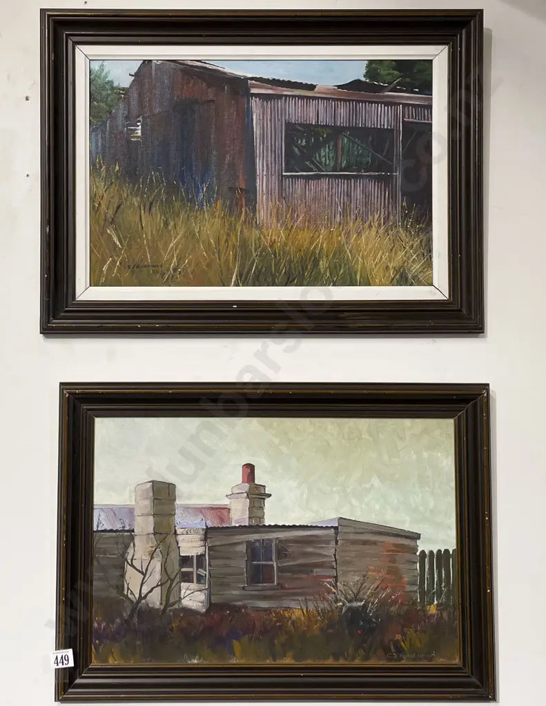 Colin Redmond - Two Architectural Studies - Oil on Board Image 1++