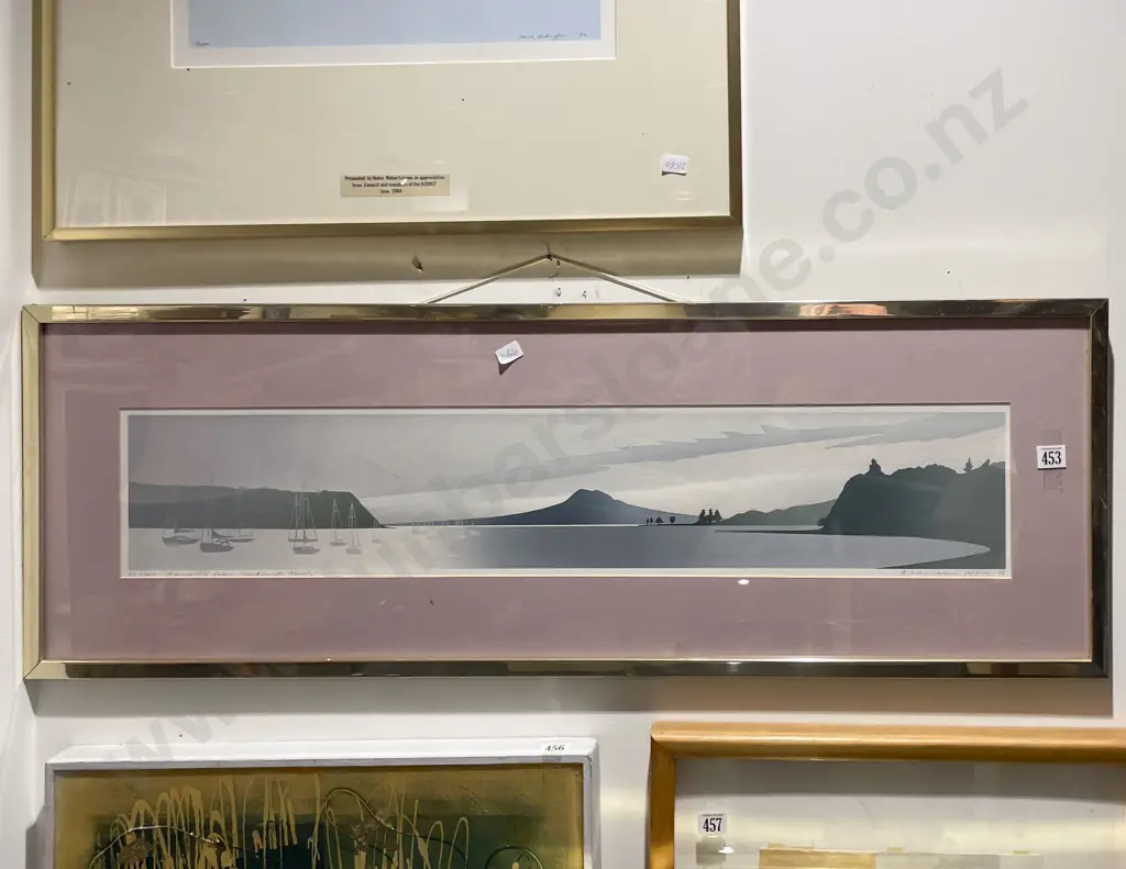 Malcolm Warr - Rangitoto From Bucklands Beach - Screen Print 61/145 Image 1++