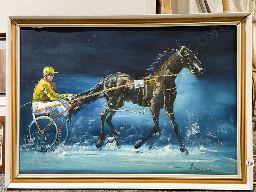 Unknown Artist - Trotter - Oil on Board Image 1++