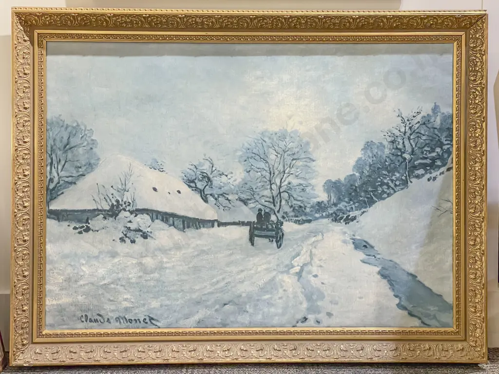 Two Gilt Framed Reproduction Old Master Prints on Canvas Image 1++