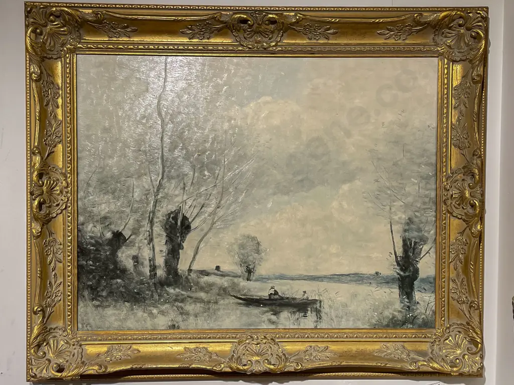 Two Gilt Framed Reproduction Old Master Prints on Canvas Image 1++