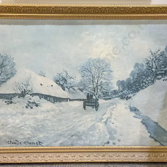 Two Gilt Framed Reproduction Old Master Prints on Canvas