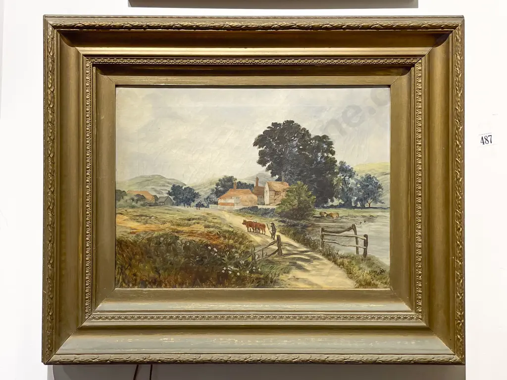 J. L. Watt - English Pastoral Landscape - Oil on Canvas Image 1++