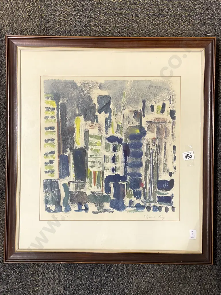 Elizabeth Kay - City Centre - Mixed Media on Paper Image 1++
