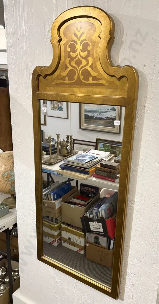 Decorative Wall Mirror with Gold Painted Frame Image 1++