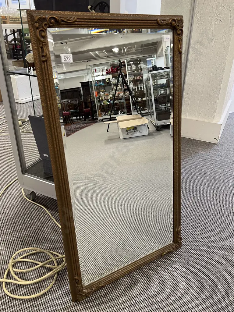 Gilt Framed Rectangular Bevell Edged Mirror Image 1++