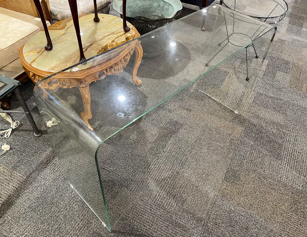 Modern Design Curved Glass Console Table Image 1++