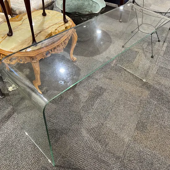 Modern Design Curved Glass Console Table