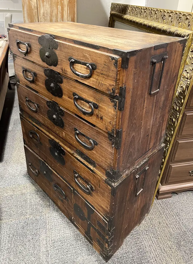Near Matched Pair of Japanese Stacking Chests Image 1++