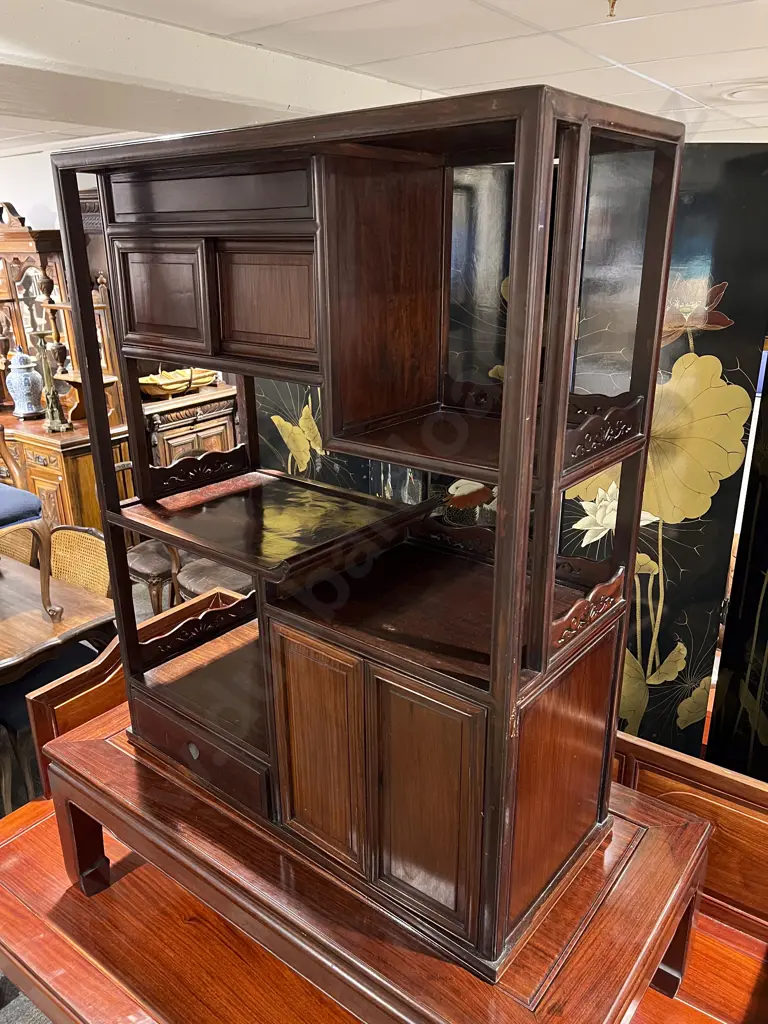 Rosewood Whatnot Open Shelf Unit Image 1++