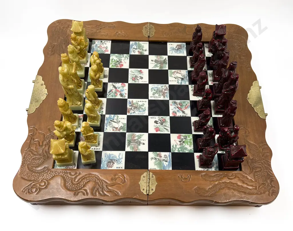 Japanese Resin Chess Set & Board Image 1++