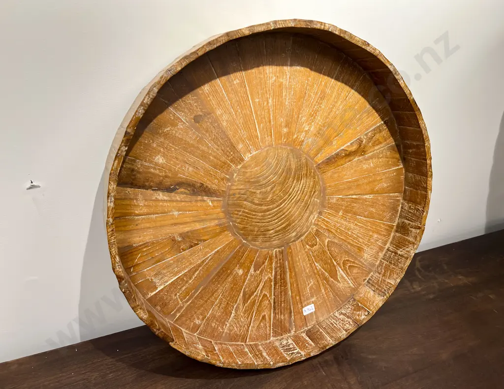 Natural Form Circular Timber Tea Tray Image 1++