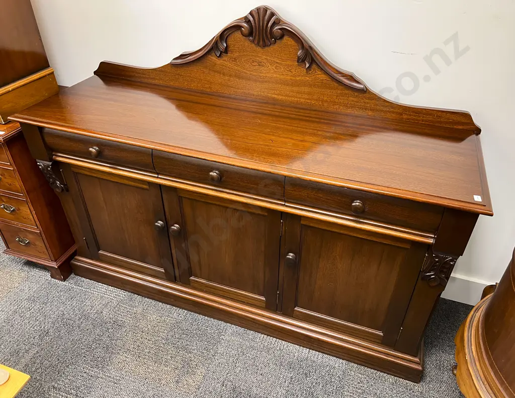 Mahogany Sideboard with Gallery Back Image 1++