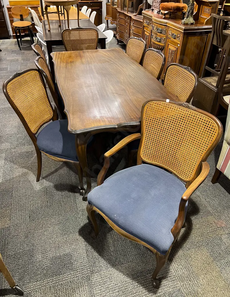 Mahogany Cabriole Leg Dining Table together with Eight Wycombe Back Dining Chairs Image 1++