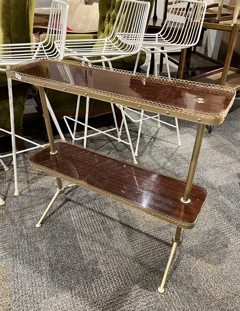 Footed Two Tier Mid C20th Open Shelf Image 1++