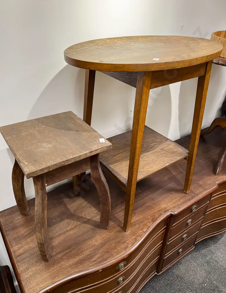 Oak Oval Occasional Table together with Oak Plant Stand Image 1++