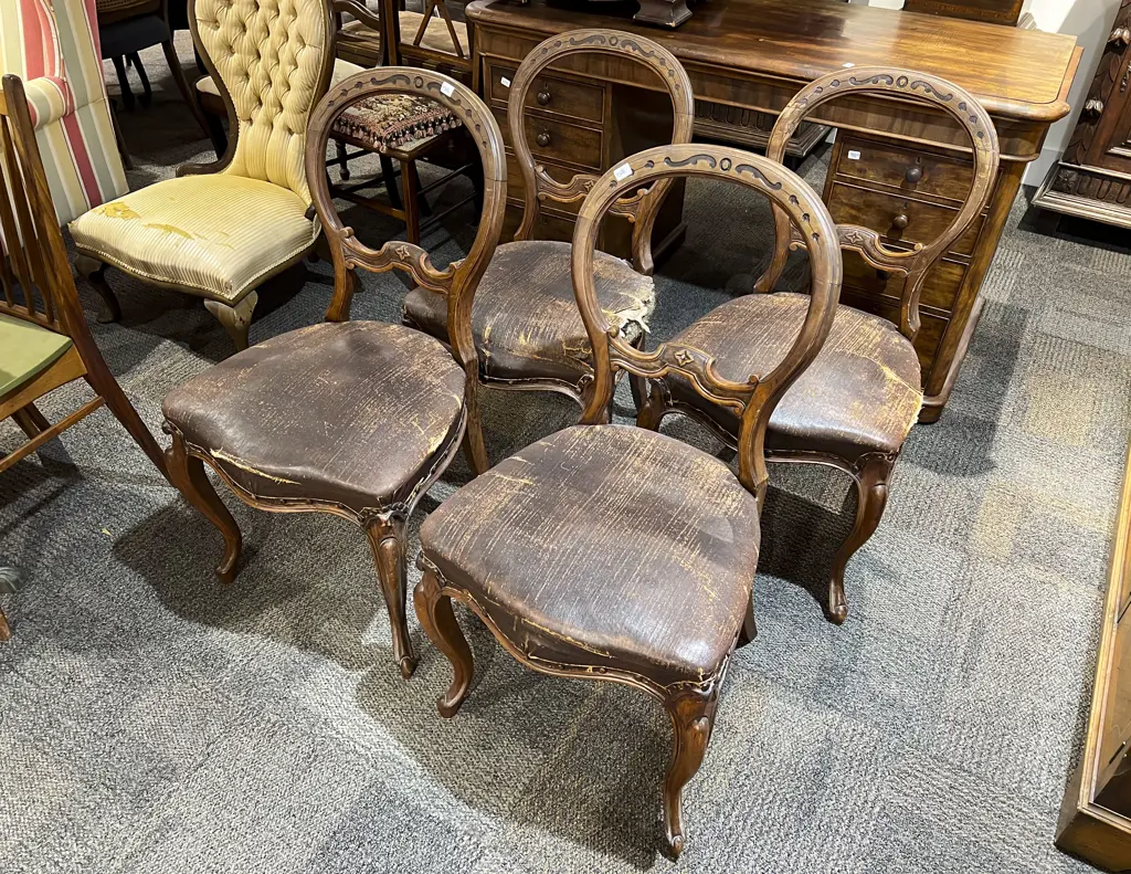 Set of Four Balloon Back Dining Chairs Image 1++
