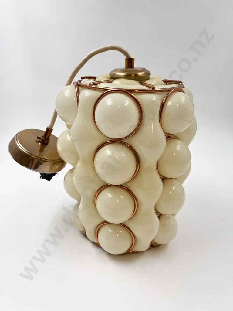 Mid C20th Italian Glass & Copper Light Shade Image 1++