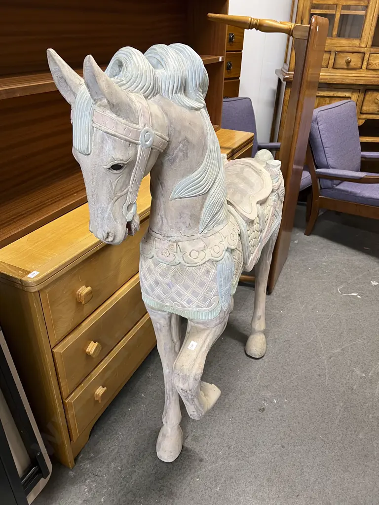 Large Carved Carousel Pony Image 1++