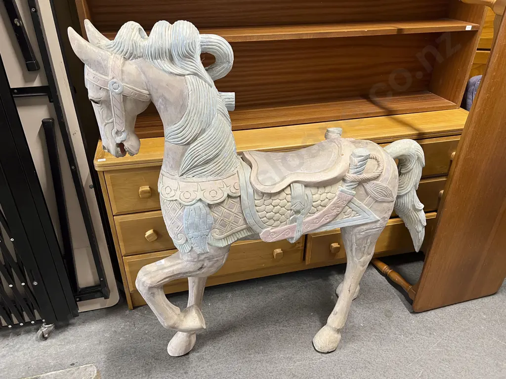 Large Carved Carousel Pony Image 1++