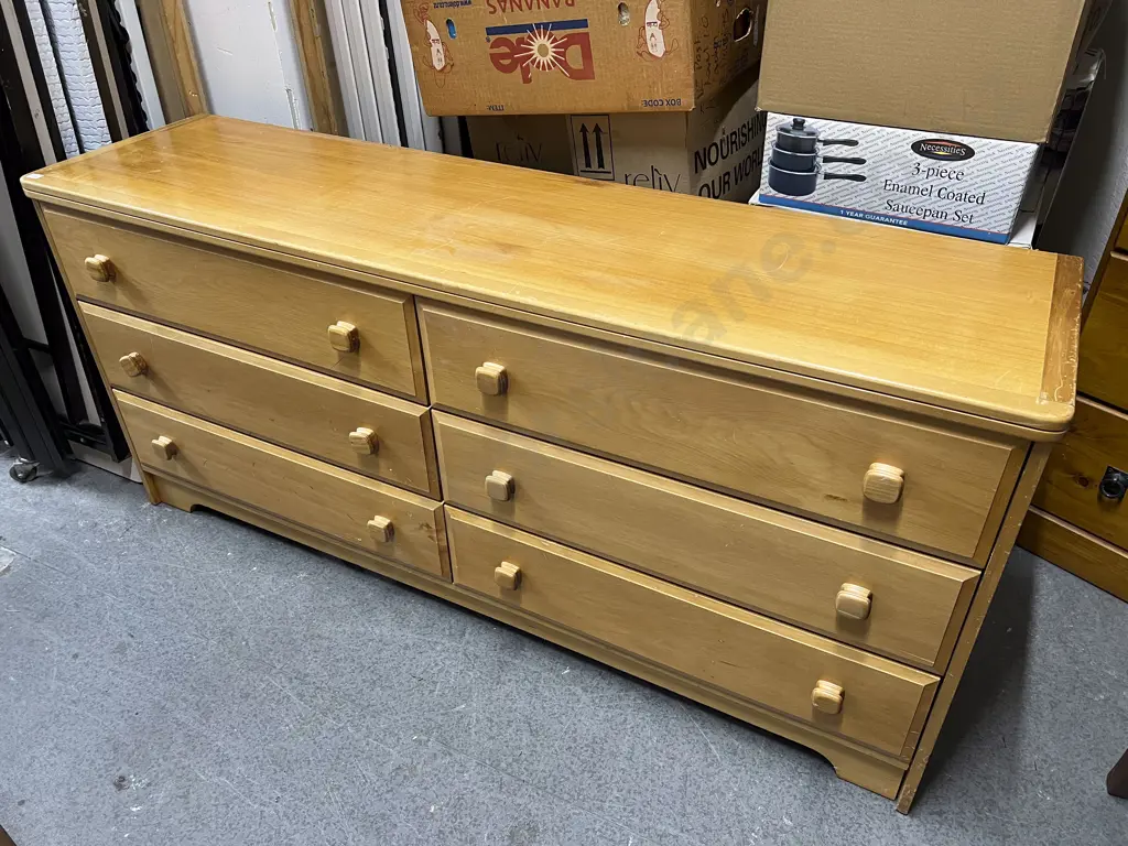 Modern Six Drawer Lowboy Image 1++