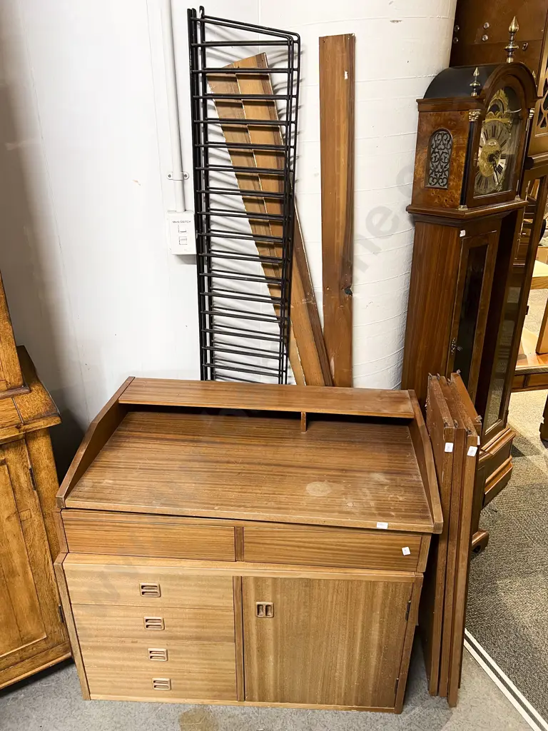 Mid C20th String Shelving Modular Wall Unit incl Desk Image 1++
