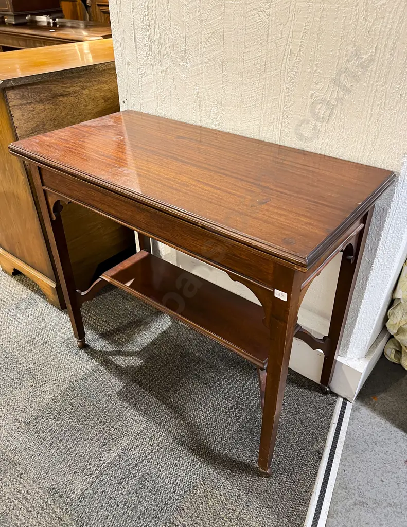 Mahogany Fold Over Games Table Image 1++