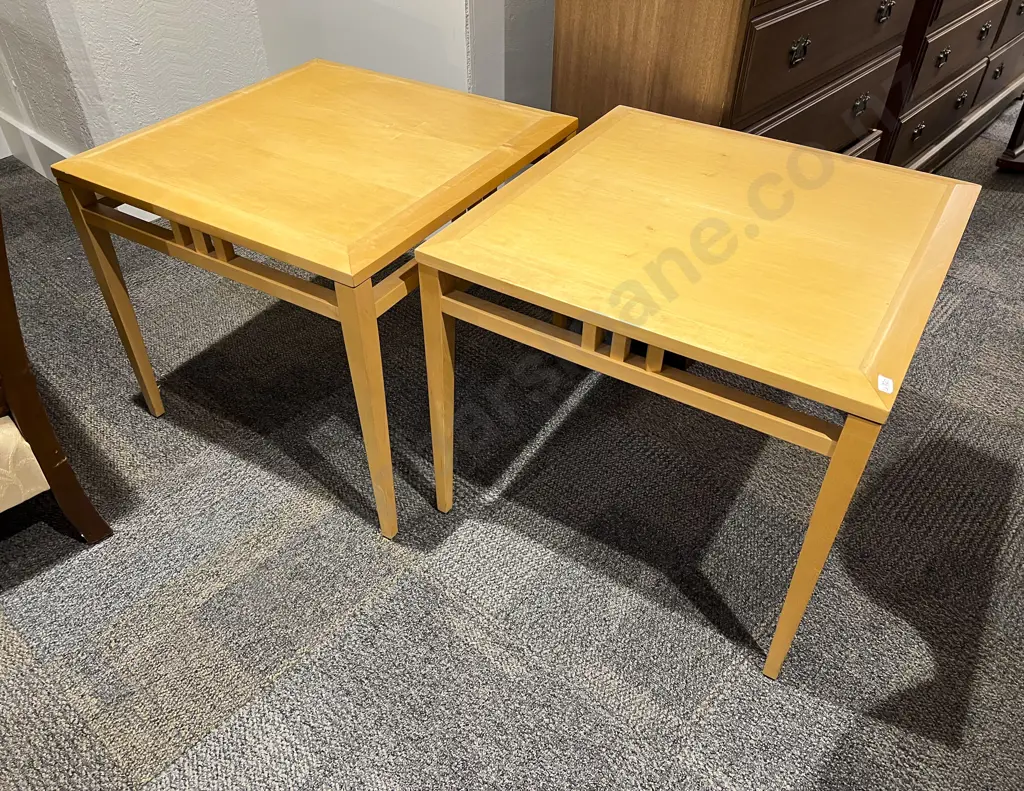 Pair Square Modern Coffee Tables Image 1++