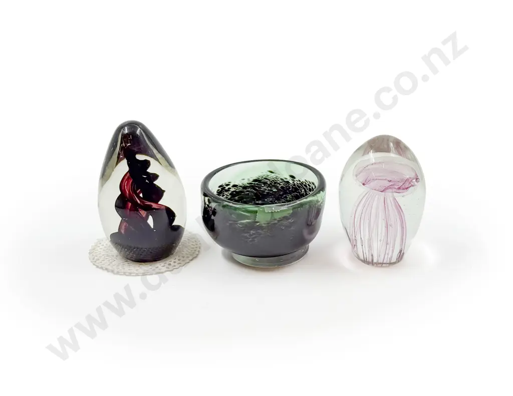 Two Art Glass Paperweights & Other Image 1++
