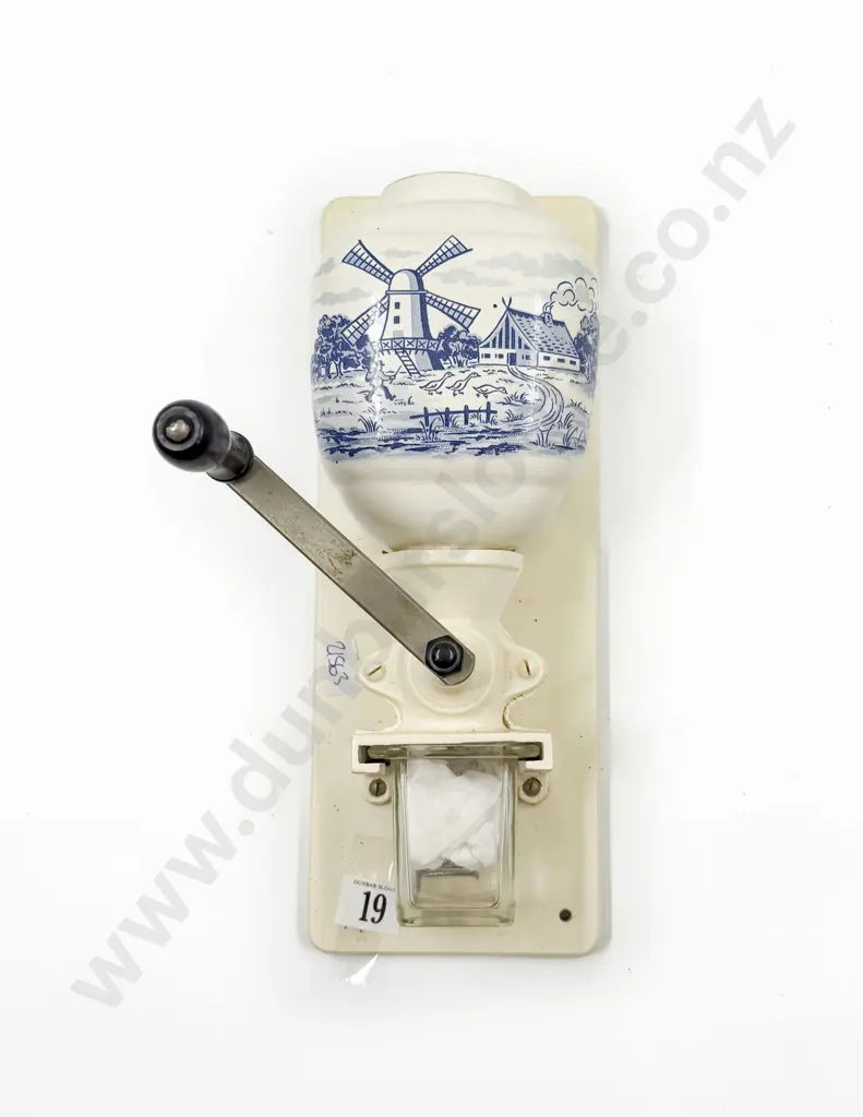 German Blue & White Wall Hung Coffee Grinder Image 1++