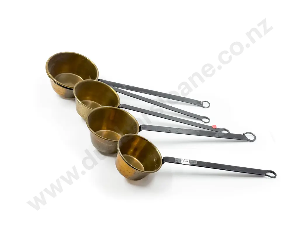 Graduated Set of Five Brass Ladles Image 1++