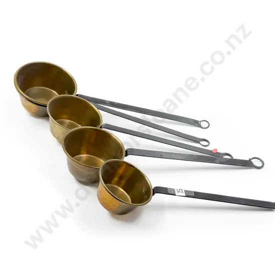 Graduated Set of Five Brass Ladles