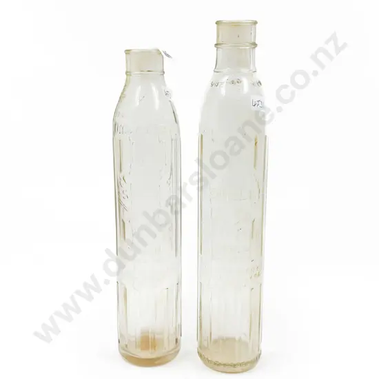 Two Vintage Glass Shell Oil Bottles