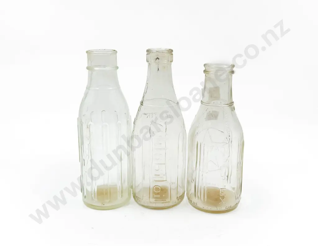 Three Assorted Vintage Glass Oil Bottles Image 1++