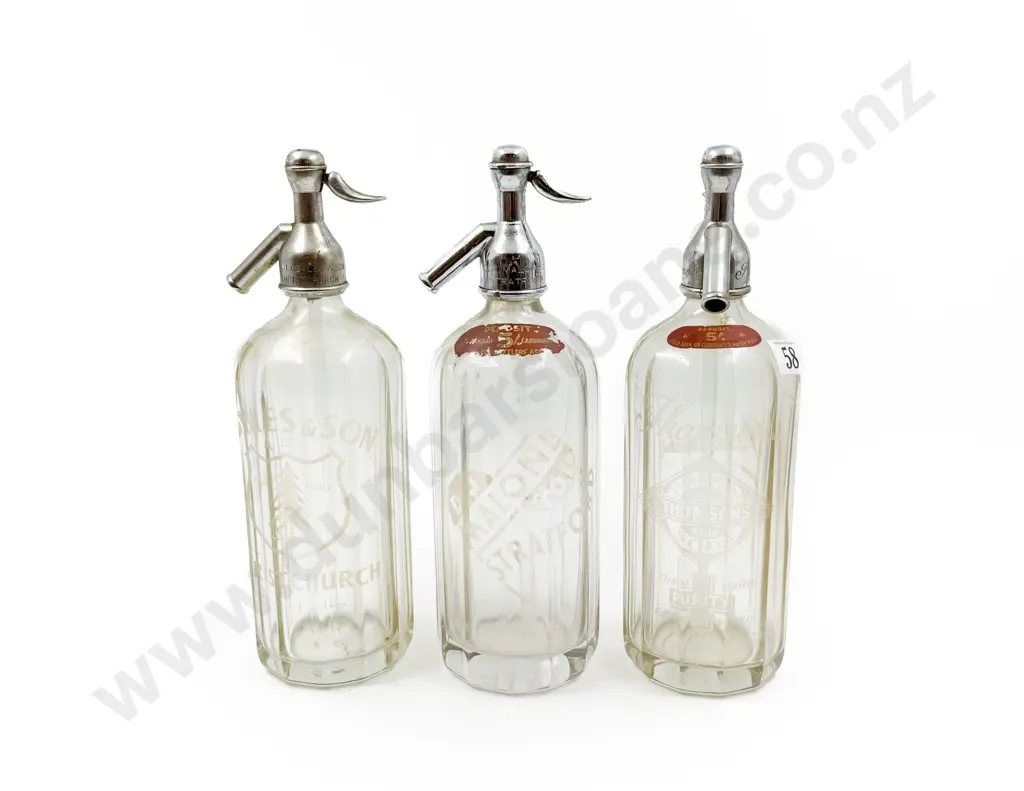 Three Vintage Glass Soda Syphons Image 1++