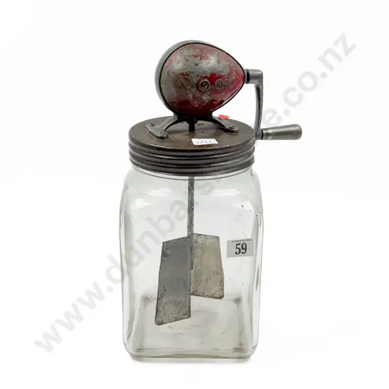 Vintage Glass Butter Churn