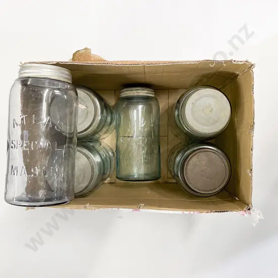 Small Quantity of Assorted Vintage Glass Jars