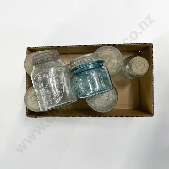 Small Quantity of Assorted Vintage Glass Jars