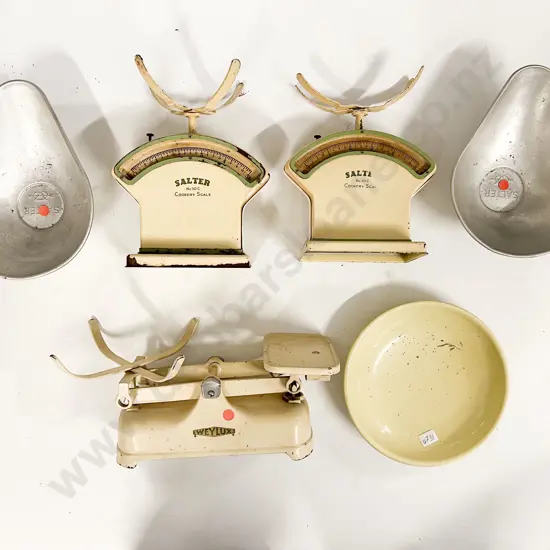 Vintage Nursery Scale with Pair of Salter Scales & Other Scale