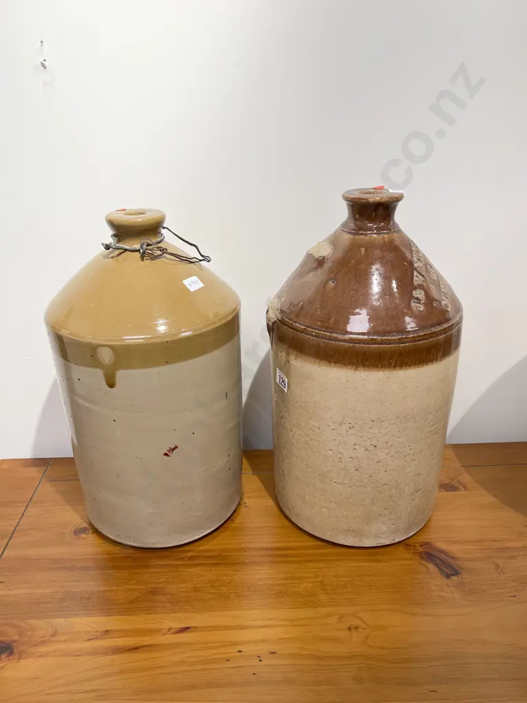 Two Vintage Stoneware Flagons Image 1++