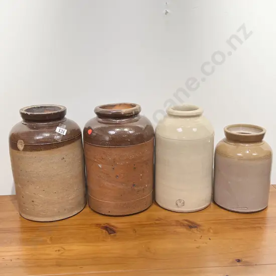 Four Assorted Stoneware Crocks