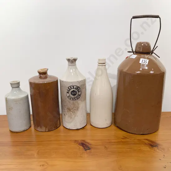 Five Assorted Stoneware Bottles etc