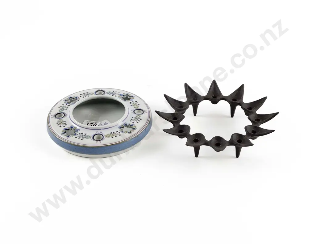 Copenhagen Candle Dish and Cast Iron Candle Stand Image 1++