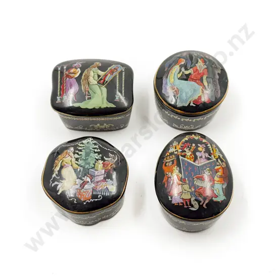 Four Small Franklin Mint Music Boxes