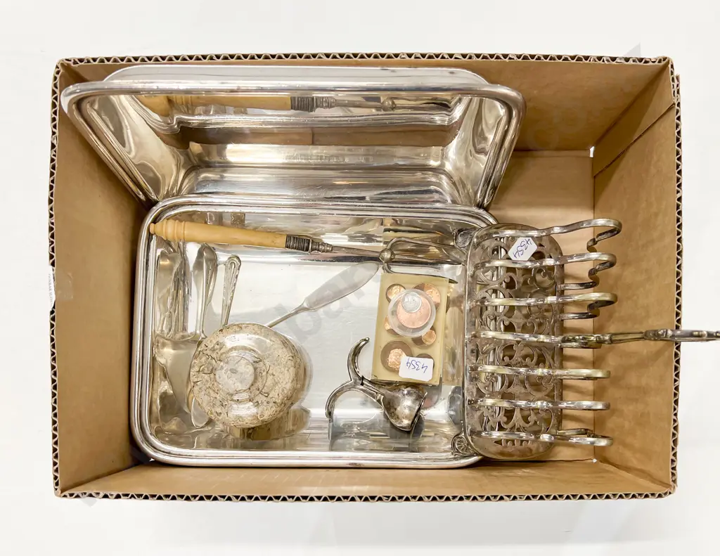 Silver Plate Entree Dish Toast Rack & Assorted Image 1++