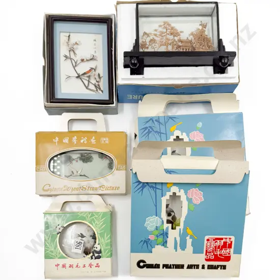 Six Chinese Framed Ornaments