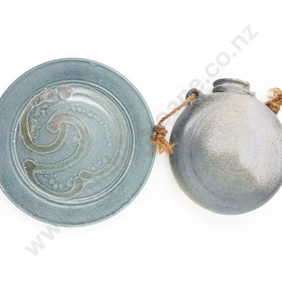 NZ Pottery Charger & Wall Hanging Vase