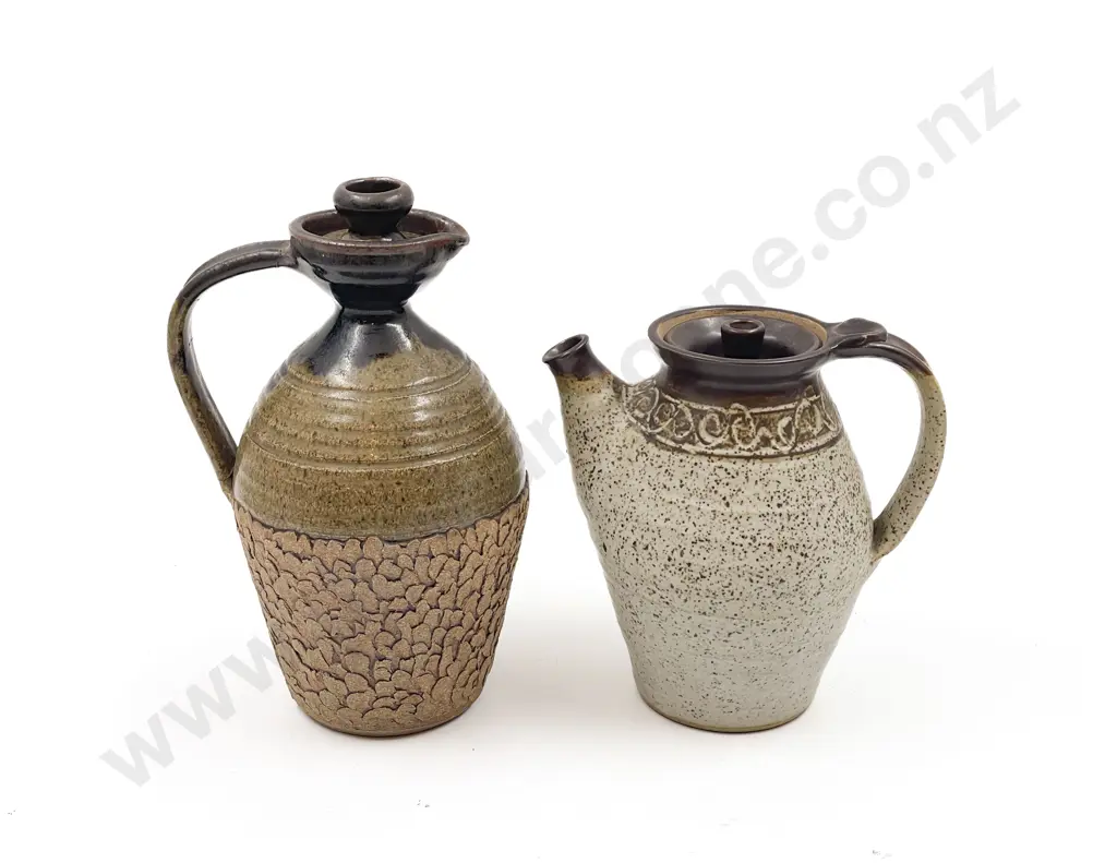 NZ  Pottery Lidded Water Jug and Coffee Pot Image 1++
